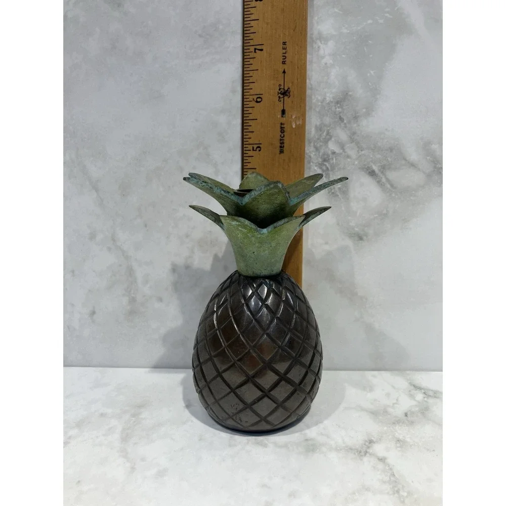 2 Tommy Bahama Pineapple Candle Holder Caribbean Decor Brass Candlestick Taper‎